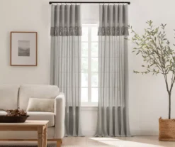 Lucinda Gray Light-Filtering Ring-Top Valance, (108")