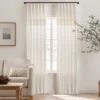 Lucinda Ivory Light-Filtering Ring-Top Valance, (63")