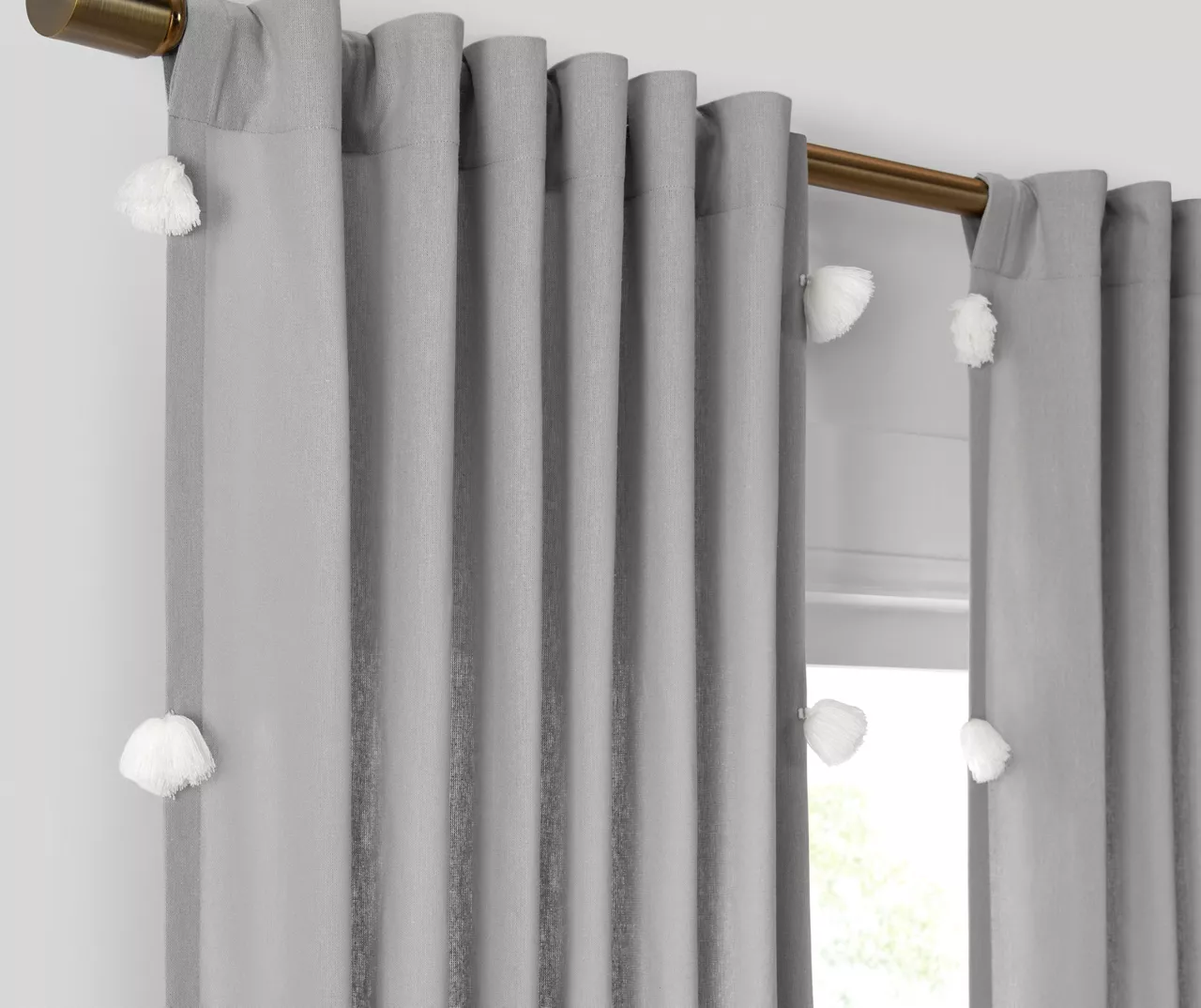 Mercantile Ardmore Tassel-Accent Light-Filtering Rod Pocket Curtain Panel 4 Mercantile Ardmore Tassel-Accent Light-Filtering Rod Pocket Curtain Panel - Image 4