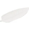 17.7" White Leaf Shape Decorative Tray