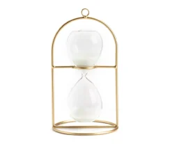 Gold Arch Metal & Glass Sand Timer Tabletop Decor