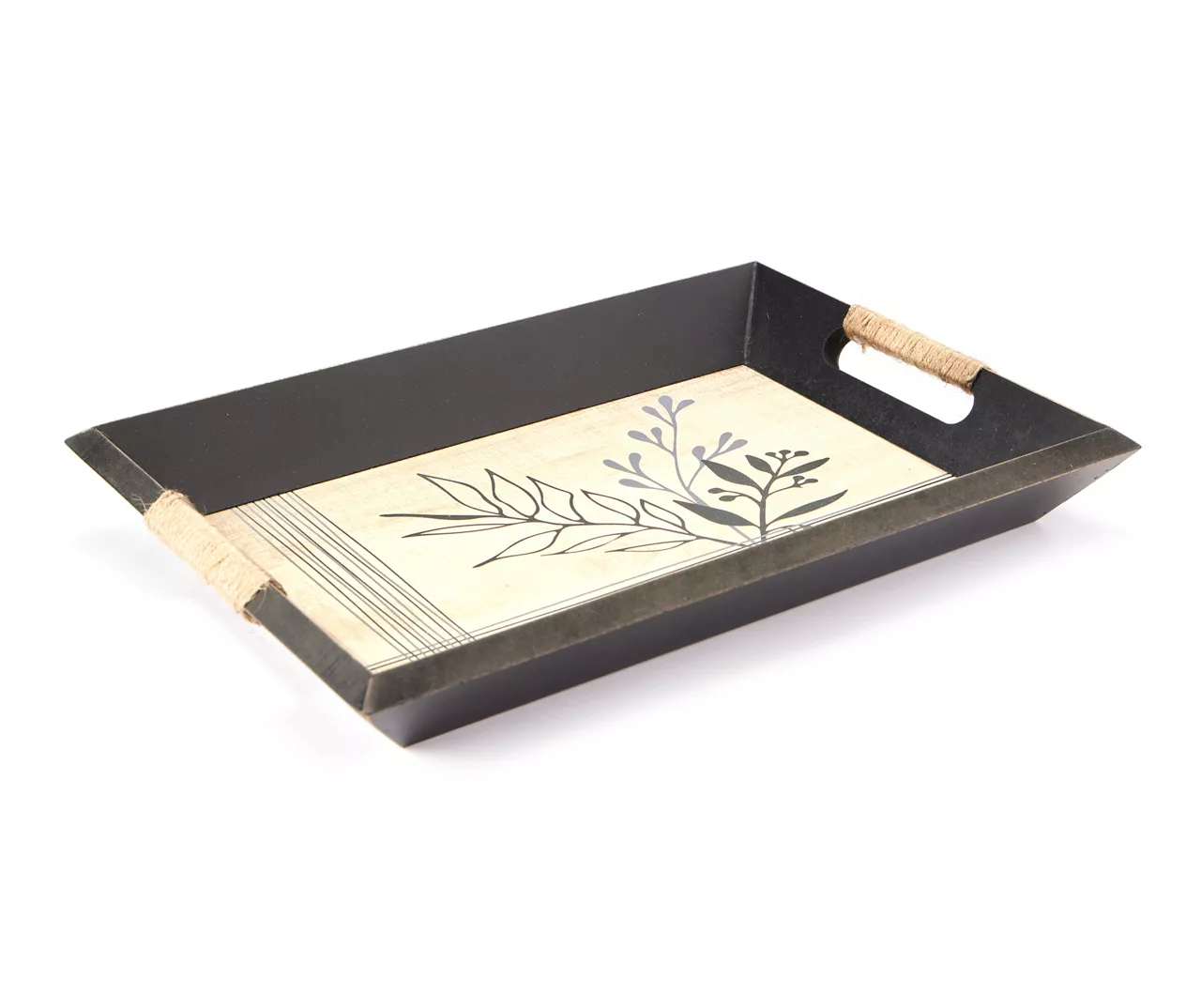Black & Beige Botanical Decorative Tray 1 Black & Beige Botanical Decorative Tray