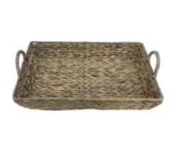 Brown Water Hyacinth Woven Decorative Tray, (16") 7 Brown Water Hyacinth Woven Decorative Tray, (16") -Home Decor Store 810612687 A4 4