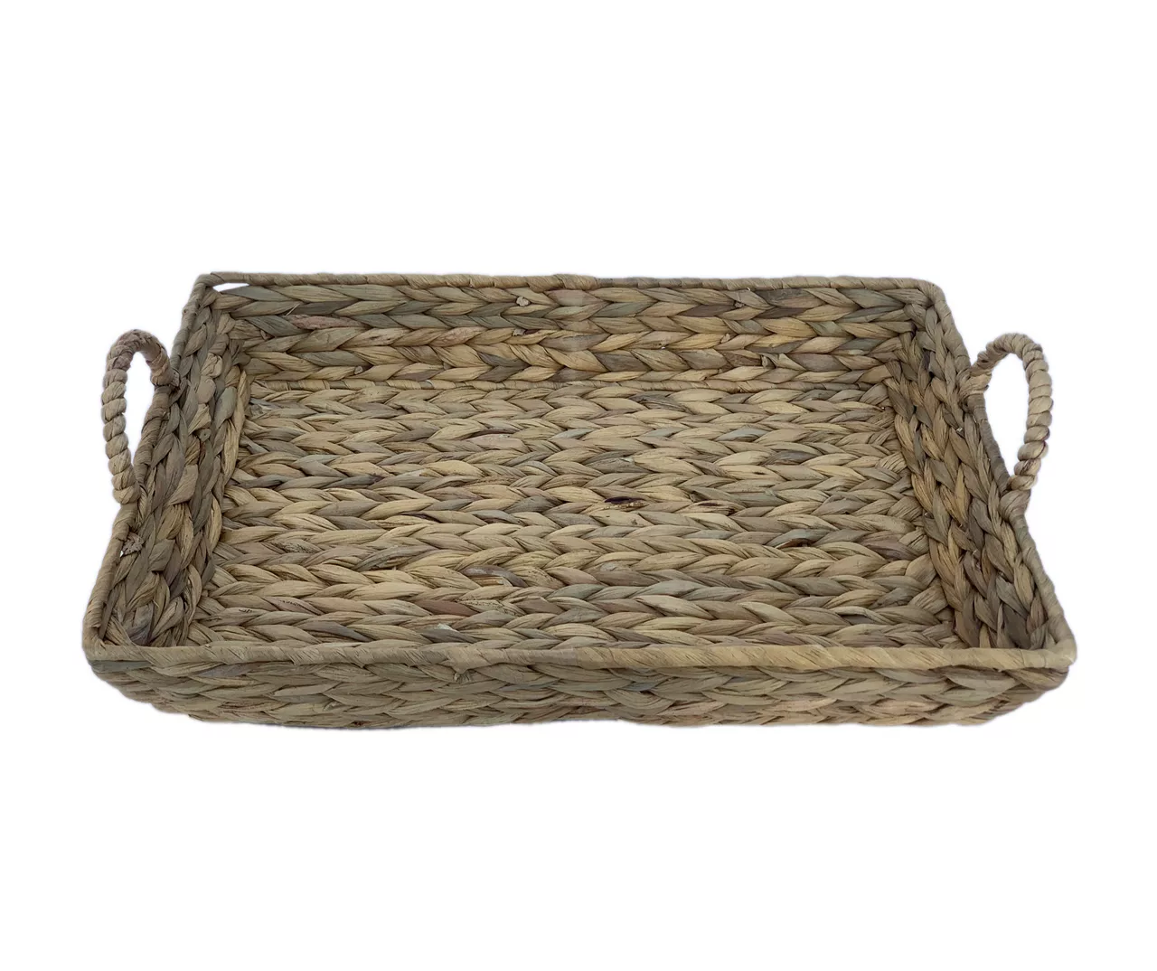 Brown Water Hyacinth Woven Decorative Tray, (16") 4 Brown Water Hyacinth Woven Decorative Tray, (16") - Image 4