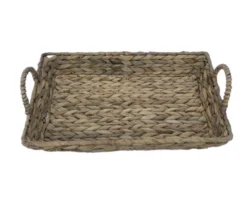 Brown Water Hyacinth Woven Decorative Tray, (14") -Home Decor Store 810612688 A4 4