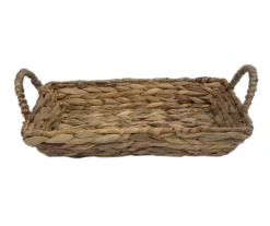 Brown Water Hyacinth Woven Decorative Tray, (12")