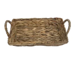 Brown Water Hyacinth Woven Decorative Tray, (12") -Home Decor Store 810612689 A4 4