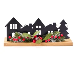 Santa's Workshop Black Metal House 4-Tier LED Votive Candle Holder