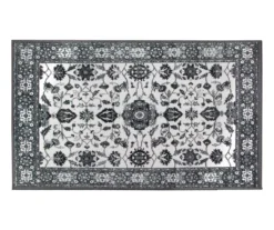 My Magic Carpet Ramage Dark Gray Ornamental Washable Area Rug, (3' X 5')