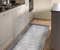 My Magic Carpet Dardon Gray Scallop-Border Washable Runner Rug, (2.5' X 7') -Home Decor Store 810615375 A4 8