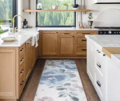 My Magic Carpet Sasha Blue & Cream Floral Washable Runner Rug, (2.5' X 7') -Home Decor Store 810615380 A4 8