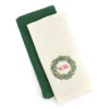 Festive Gathering "Noel" Ivory & Green Wreath 2-Piece Kitchen Towel Set