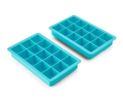 Aqua Silicone Ice Cube Tray, 2-Pack