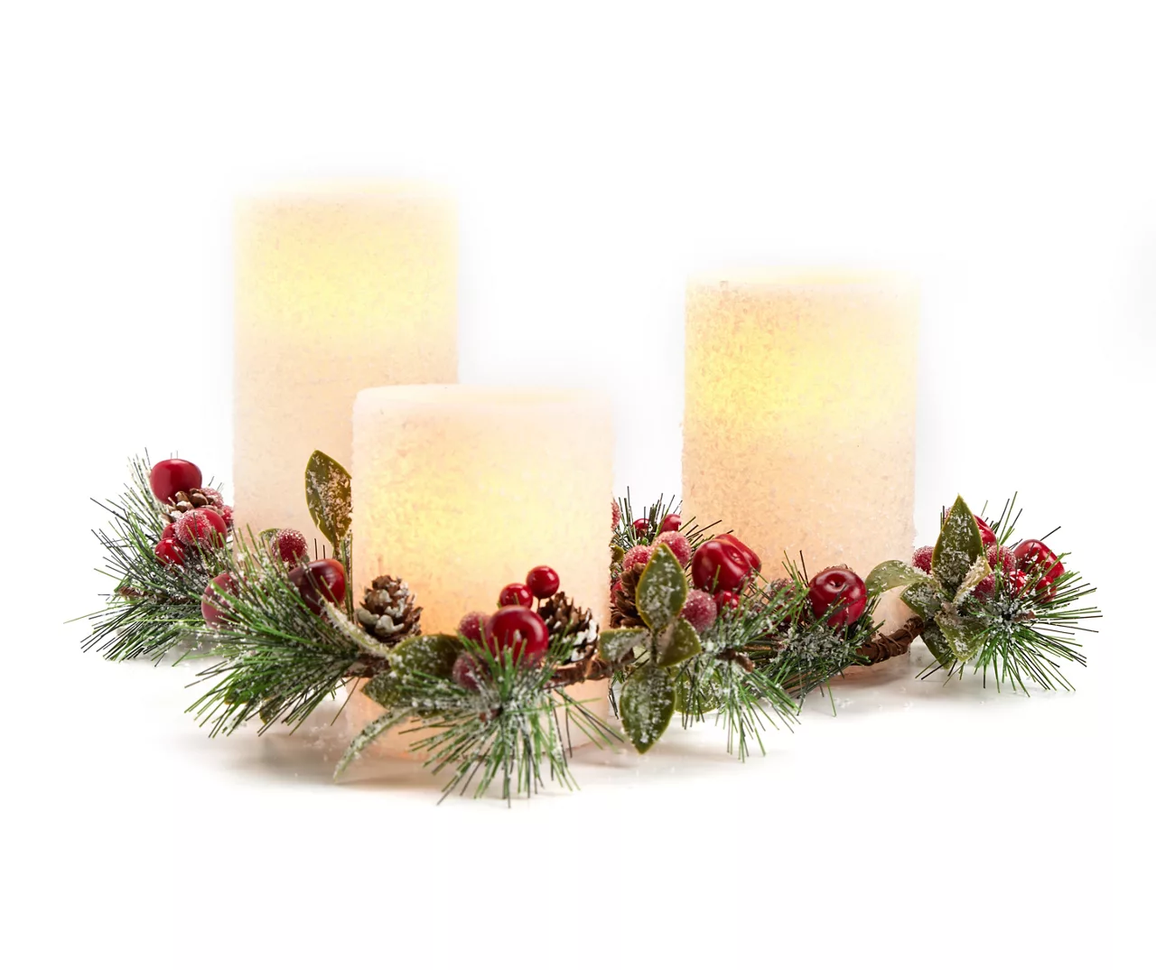 Pine & Berry 3-Piece LED Pillar Candle Set 1 Pine & Berry 3-Piece LED Pillar Candle Set