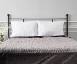 Atmosphere Gray Zigzag-Embossed Velvet Queen Blanket -Home Decor Store 810617179 810530980 4