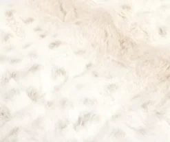 Tan & Cream Animal Spot Print Faux Fur Throw, (50" X 60") -Home Decor Store 810617418 A8 2