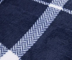 Navy & White Plaid Twin/Full Velvet Plush Blanket 5 Navy & White Plaid Twin/Full Velvet Plush Blanket -Home Decor Store 810617521 810617523 A8 2