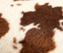 Brown & White Cow Print Faux Fur Throw, (50" X 60") -Home Decor Store 810617524 A8 2