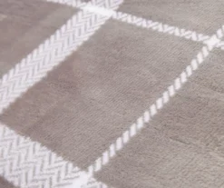 Gray & White Plaid Queen/King Velvet Plush Blanket -Home Decor Store 810617548 810617522 A8 2