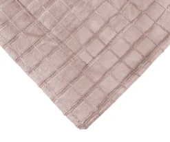 Pink Textured Grid Faux Fur Full/Queen Comforter -Home Decor Store 810617567 810617568 A8 3
