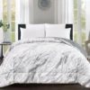 Gray Marble Print Faux Fur King Comforter