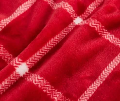 Red & White Windowpane Plaid Velvet Throw, (50" X 60") 5 Red & White Windowpane Plaid Velvet Throw, (50" X 60") -Home Decor Store 810618012 A8 2