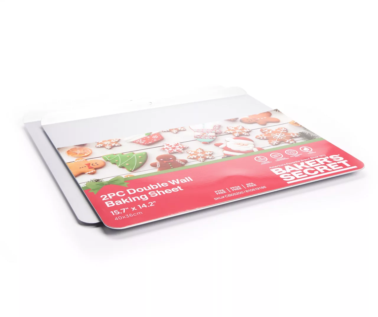 Silver Double Wall Baking Sheet, 2-Pack 1 Silver Double Wall Baking Sheet, 2-Pack