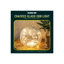 Glow-Up Warm White Cracked Glass Orb LED Light -Home Decor Store 810621582 P0