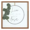 "Life Filled With Love" Hoop Greenery Wreath Framed Wall Decor