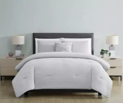 Light Gray Stitch-Tufted Comforter Set