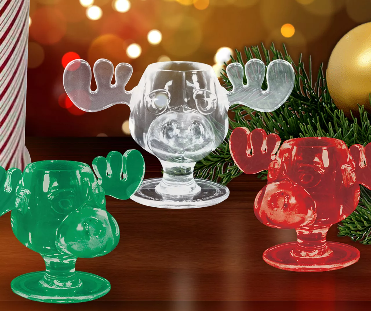 National Lampoon's Christmas Vacation Moose Acrylic Mini Glasses, 3-Pack 2 National Lampoon's Christmas Vacation Moose Acrylic Mini Glasses, 3-Pack - Image 2