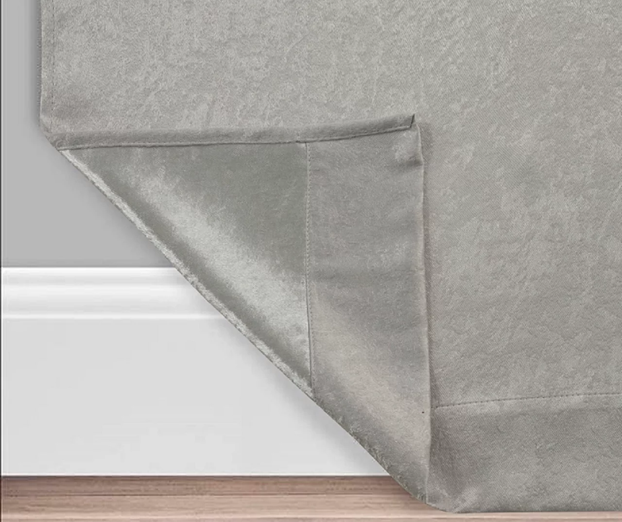 Silver Velvet Abstract Blackout Grommet Curtain Panel Pair, (63") 3 Silver Velvet Abstract Blackout Grommet Curtain Panel Pair, (63") - Image 3