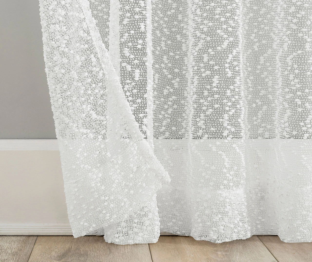 Tinsley White Boucle Light-Filtering Rod Pocket Curtain Panel, (63") 4 Tinsley White Boucle Light-Filtering Rod Pocket Curtain Panel, (63") - Image 4