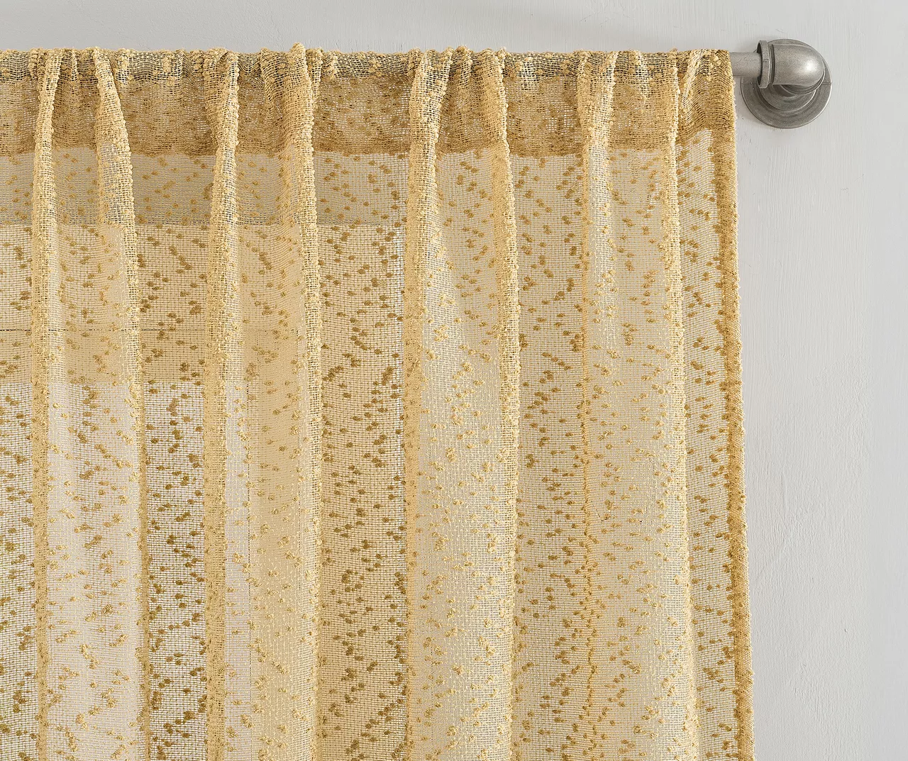 Tinsley Gold Boucle Light-Filtering Rod Pocket Curtain Panel, (84") 3 Tinsley Gold Boucle Light-Filtering Rod Pocket Curtain Panel, (84") - Image 3
