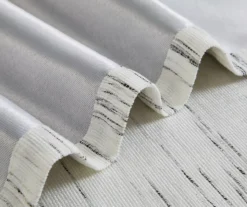 Black Stripe Chenille Grommet Curtain Panel Pair With Blackout Lining, (84") -Home Decor Store 810663879 A5 3