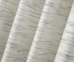 Black Stripe Chenille Grommet Curtain Panel Pair With Blackout Lining, (84") -Home Decor Store 810663879 A8 4