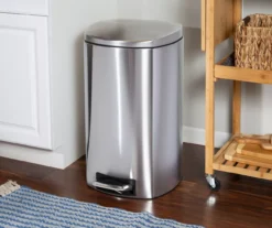 Stainless Steel 13-Gal. Pedal Soft-Close Trash Can -Home Decor Store 810669704 A0 7