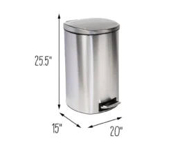 Stainless Steel 13-Gal. Pedal Soft-Close Trash Can -Home Decor Store 810669704 A0 8