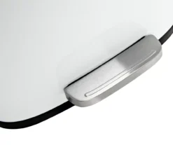 White Stainless Steel Rectangular 2-Piece Pedal Trash Can Set