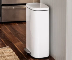 White Stainless Steel Rectangular 2-Piece Pedal Trash Can Set -Home Decor Store 810669706 A0 5