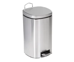 Stainless Steel 3-Gal. Rounded-Square Pedal Soft-Close Trash Can