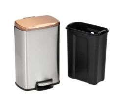 Silver & Rose Gold Stainless Steel 2-Piece Pedal Soft-Close Trash Can Set -Home Decor Store 810669709 A0 3