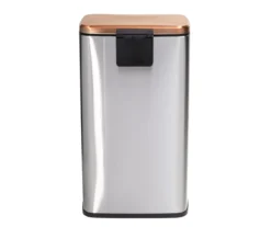 Silver & Rose Gold Stainless Steel 2-Piece Pedal Soft-Close Trash Can Set -Home Decor Store 810669709 A0 4