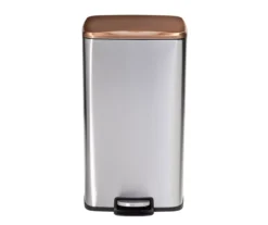 Silver & Rose Gold Stainless Steel 2-Piece Pedal Soft-Close Trash Can Set -Home Decor Store 810669709 A0 6