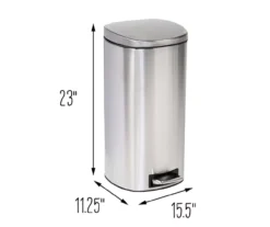 Stainless Steel 8-Gal. Pedal Soft-Close Trash Can -Home Decor Store 810669721 A0 8