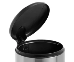 Stainless Steel & Black 8-Gal. Round Pedal Soft-Close Trash Can -Home Decor Store 810669722 A0 3