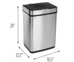Stainless Steel & Black 13-Gal. Motion Sensor Trash Can -Home Decor Store 810669723 A0 5