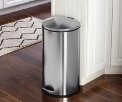 Stainless Steel 8-Gal. Semicircle Pedal Soft-Close Trash Can -Home Decor Store 810669724 A0 7