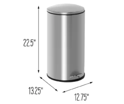 Stainless Steel 8-Gal. Semicircle Pedal Soft-Close Trash Can -Home Decor Store 810669724 A0 8
