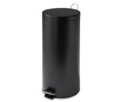 Matte Black Stainless Steel 8-Gal. Round Pedal Trash Can -Home Decor Store 810669725 A0 7